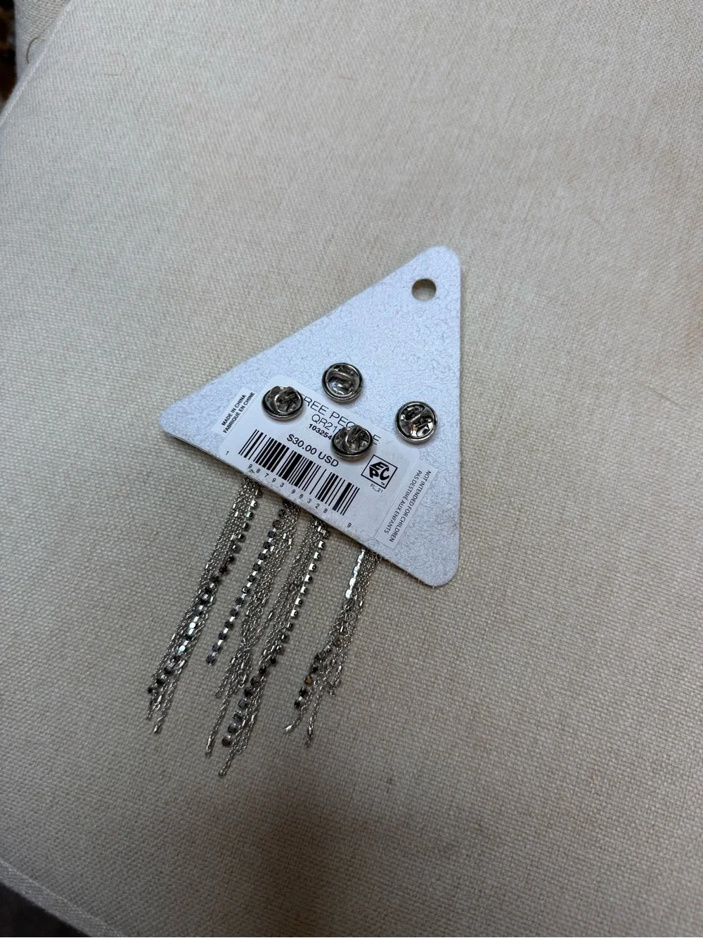 Free People Brandy Fringe Pin Set Silver NWT